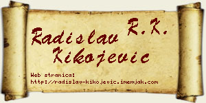 Radislav Kikojević vizit kartica
